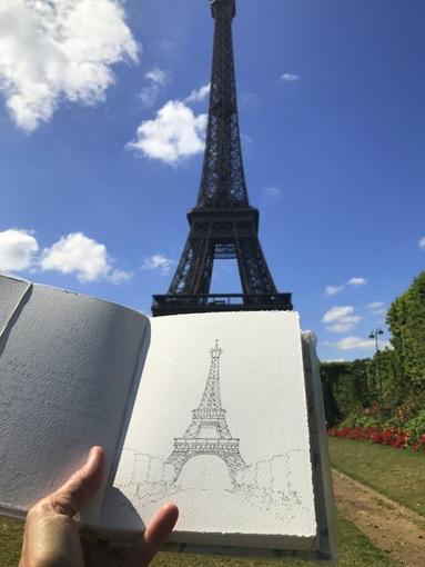 Легкий рисунок эйфелевой башни