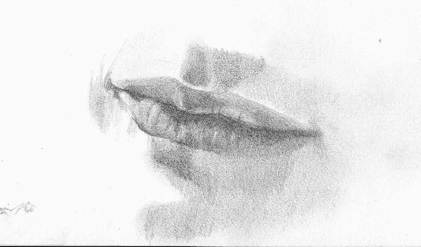 Рисуем губы карандашом - шаг 7