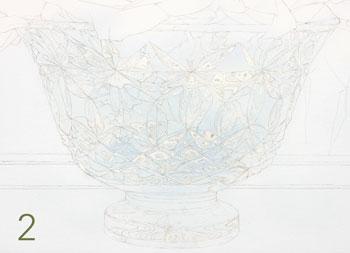 Рисуем хрустальную вазу акварелью - шаг 2