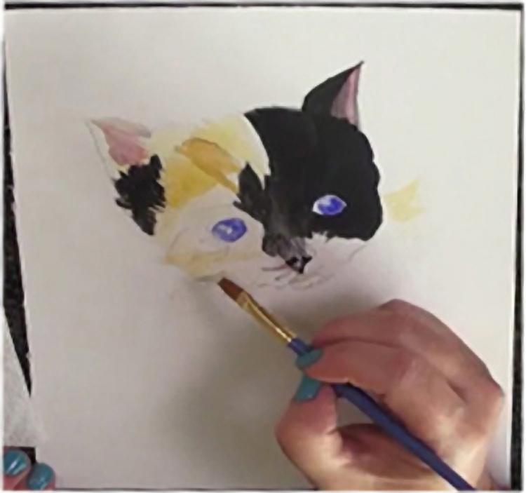 Рисуем котенка акварелью - шаг 8