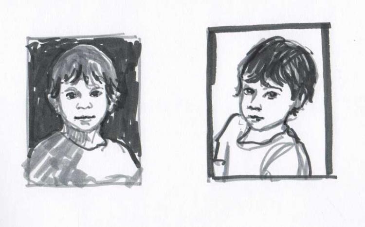 Рисуем портрет ребенка акварелью - шаг 1
