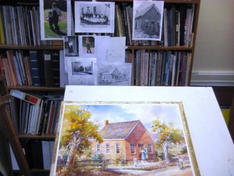 Рисуем старинный дом акварелью - шаг 1