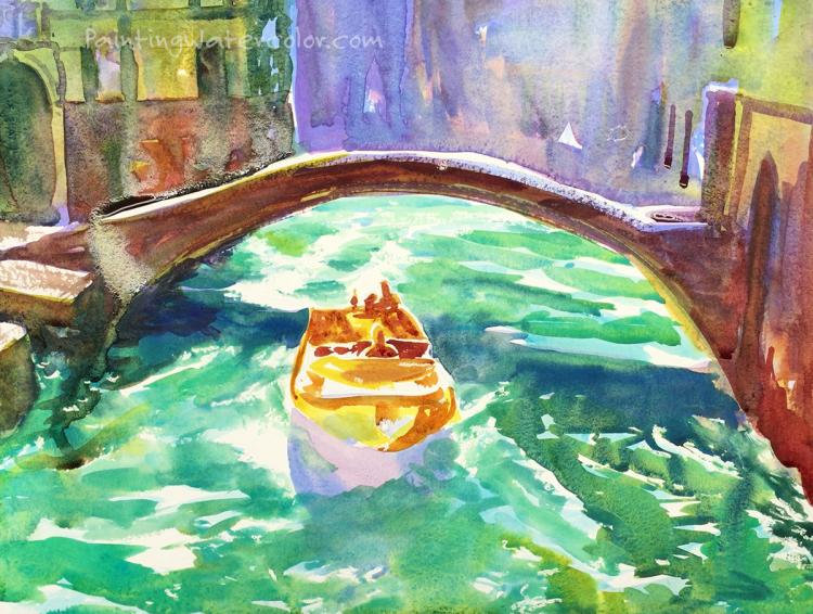 Рисуем венецианскую лодку - шаг 6