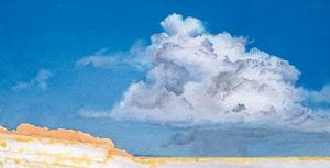 Рисуем живописные облака акварелью - шаг 4