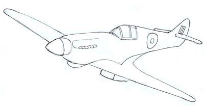 как нарисовать самолет второй мировой войны - шаг 5
