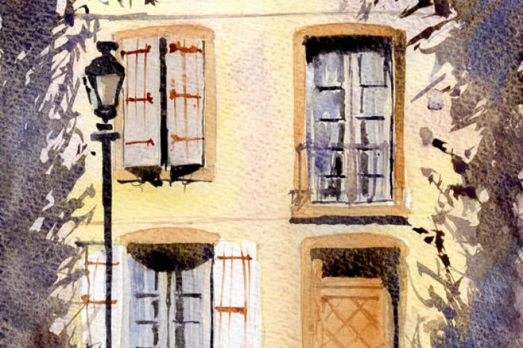 Рисуем старый дом во Франции акварелью