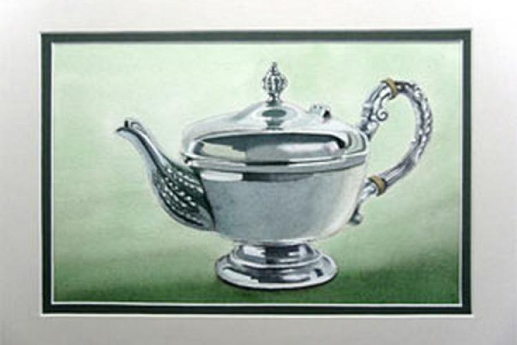 Рисуем серебряный чайник акварелью