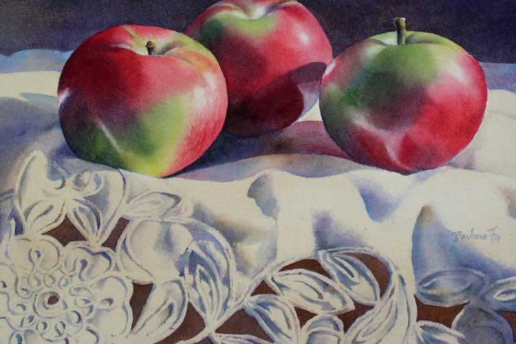 Рисуем натюрморт с яблоками