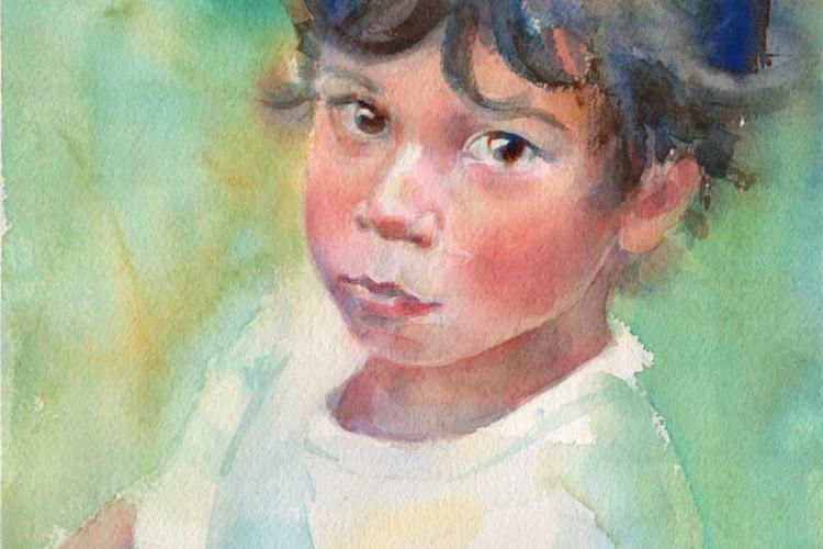 Рисуем портрет ребенка акварелью