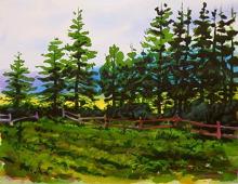 Картина «Сосновый лес» - акварельный мастер-класс