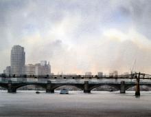 Рисуем городской мост акварелью пошагово
