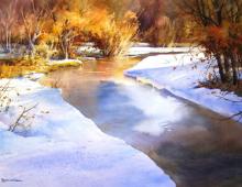 Рисуем ледяную реку – пошаговый урок