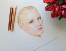 Рисуем реалистичное лицо цветными карандашами