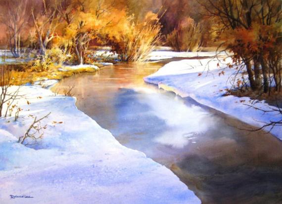 Рисуем ледяную реку – пошаговый урок