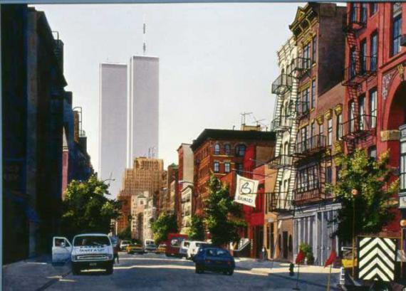 Рисуем Нью-Йоркский Нижний Бродвей - урок рисования акварелью и гуашью 